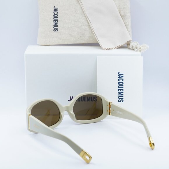 Jacquemus COLAPSO JAC/15 C3 Sunglasses Beige Geometric Frame, Brown Lenses - Picture 9 of 11